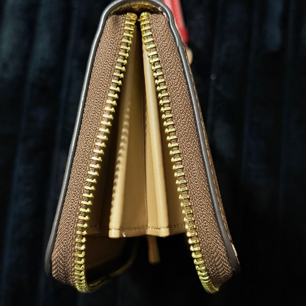 Coach Brown Cherry Print Wristlet - Picture 6 of 13